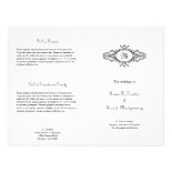 Baroque frame single monogram wedding program personalized flyer