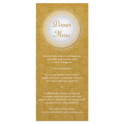 Baroque Golden Plaque Menu Rack Card by starstreamdesign