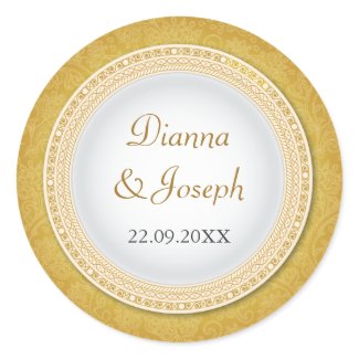 Baroque Golden Plaque Wedding Sticker sticker