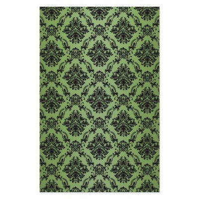 Baroque Green Victorian Scrapbook Paper Personalized Stationery by mykajelina