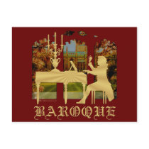 Baroque harpsichord post cards