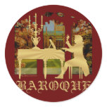 Baroque harpsichord round sticker
