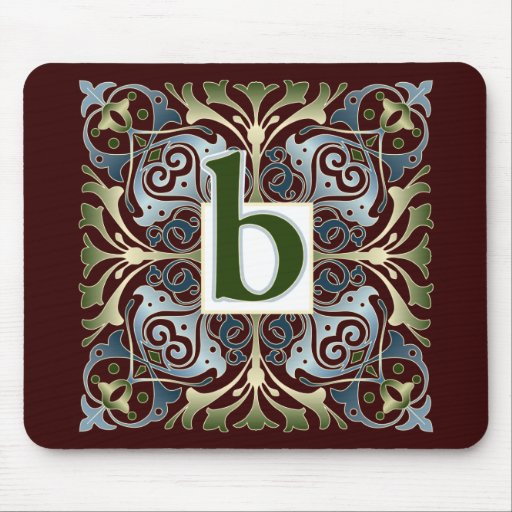 Baroque Letter B Mouse Pad