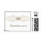 Baroque Monogram Scroll Postage Stamp