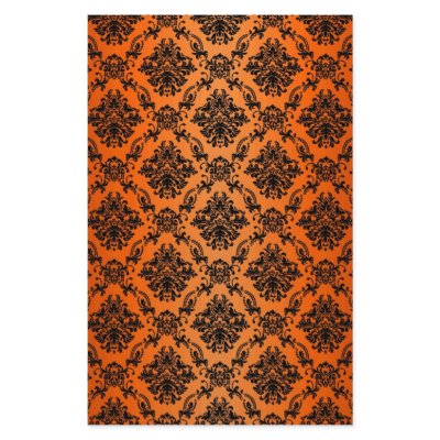 Baroque Orange Gothic Victorian Scapebook Sheet Stationery Paper by mykajelina