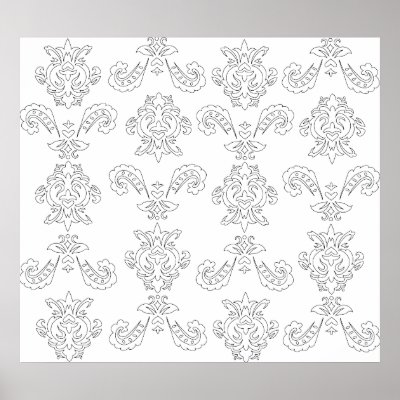 Baroque Outline Print by hyperspaz