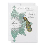 Baroque Peacock Bridal Shower Invite - Blue Green