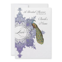 Baroque Peacock Bridal Shower Invite - Lavender