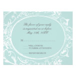 Baroque Peacock RSVP Response Card - Blue Green Custom Invitations