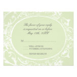 Baroque Peacock RSVP Response Card - Olive Lime Announcement