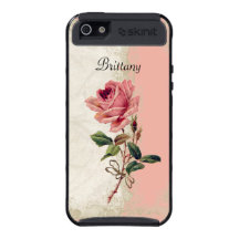 Baroque Style Vintage Rose Salmon n Cream Lace iPhone 5 Cover