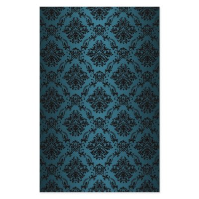 Baroque Teal Victorian Scrapbook Paper Stationery Design by mykajelina