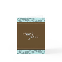 Baroque Vintage Aqua Blue Thank You Card by BeezKneez Baroque Vintage Aqua Blue Thank You Card