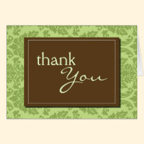 Baroque Vintage Green Thank You Card cards