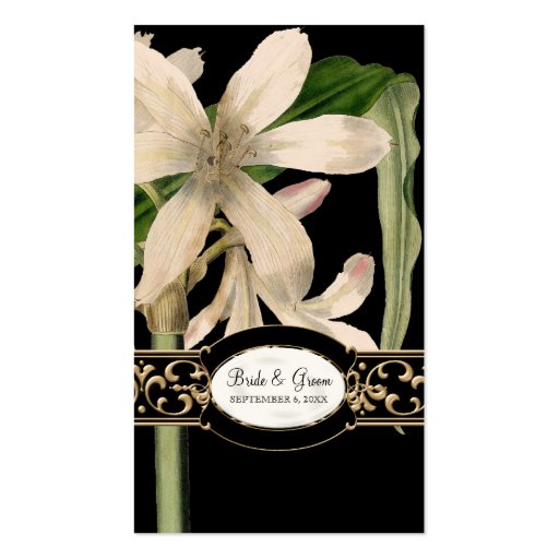 Baroque Vintage Lily Formal Wedding Favor Gift Tag Business Card Templates (front side)