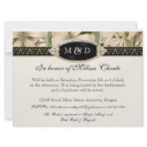 Baroque Vintage Lily Gold Formal Save the Date Invite