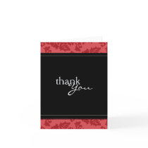 Baroque Vintage Red and Black Thank You Card by BeezKneez Baroque Vintage Red and Black Thank You Card