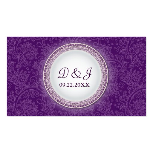 Baroque Violet Plaque Special Occasion Placecard Business Cards (front side)