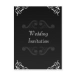 Baroque Wedding Invite Black & White Postcard