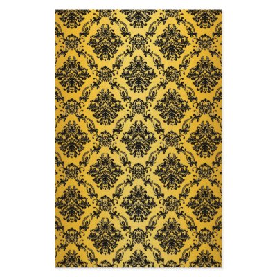 Baroque Yellow Victorian Scrapbook Paper Custom Stationery by mykajelina