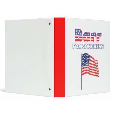 Barr for Congress Patriotic American Flag Vinyl Binder by custompoliticalgifts