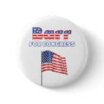 Barr for Congress Patriotic American Flag Pinback Buttons