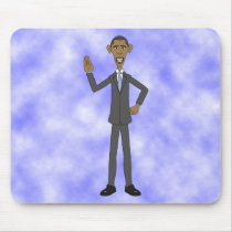 Barrack Obama raising his hand mousepads