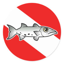 Barracuda Dive Flag stickers by scubadorable Barracuda Dive Flag stickers
