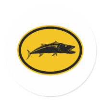 Barracuda Fish Round Sticker