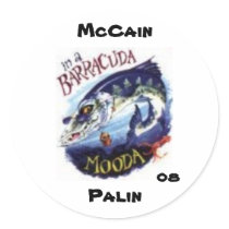 Barracuda Mooda (round) stickers by vh6699 Barracuda Mooda (round) stickers