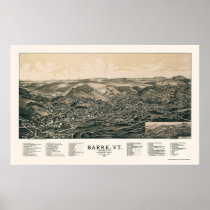 Barre, VT Panoramic Map - 1891 Poster