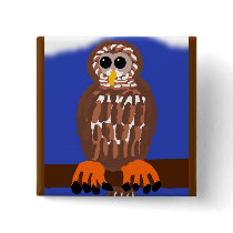 Barred Owl Button buttons