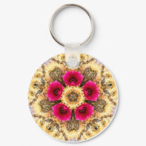 Barrel Cactus Mandala keychains