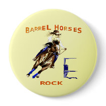 Barrel Horses Rock Pinback Button