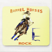 Barrel Horses Rock Mouse Mats