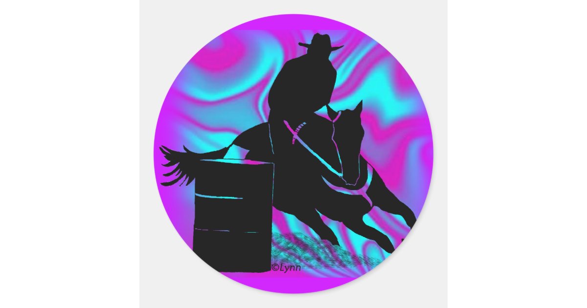 Barrel Racer 203 Classic Round Sticker Zazzle