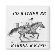 Barrel Racer Refrigerator Magnet