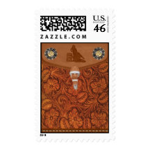 "Barrel Racer" Tooled Leather Postage Stamps