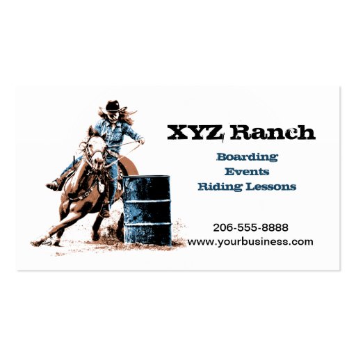 Barrel Racing Business Card Templates (front side)