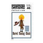 Barrel Racing Chick Postage Stamps