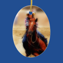 Barrel Racing Cowgirl ornaments