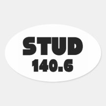 Barrel X Triathlon Stud 140.6 Ironman Oval Stickers