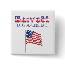Barrett for Governor Patriotic American Flag Pinback Button
