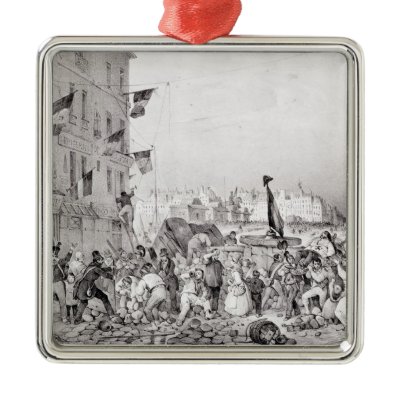 Barricade at the Rue Dauphine Christmas Ornament by bridgemanart
