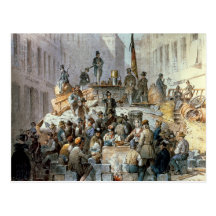 Barricades in Marzstrasse, Vienna, 1848 Postcard