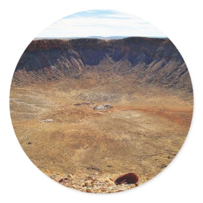 Barringer Meteorite Crater Round Stickers by lifesphere