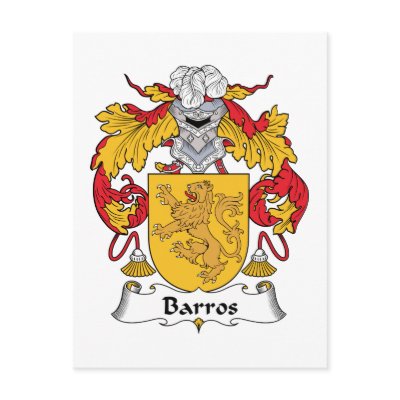 Barros Family Crest Postcard by coatsofarms