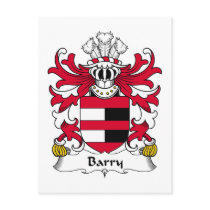 Barry Family Crest postcards