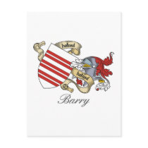 Barry Family Crest postcards
