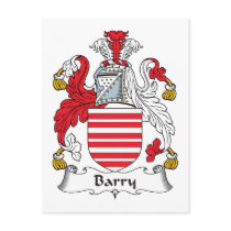 Barry Family Crest postcards
